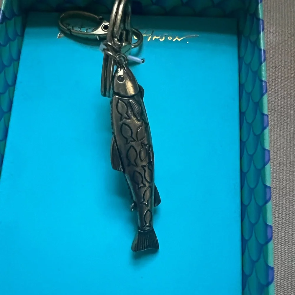 Betsey Johnson Glittering Blue Fish Keychain
